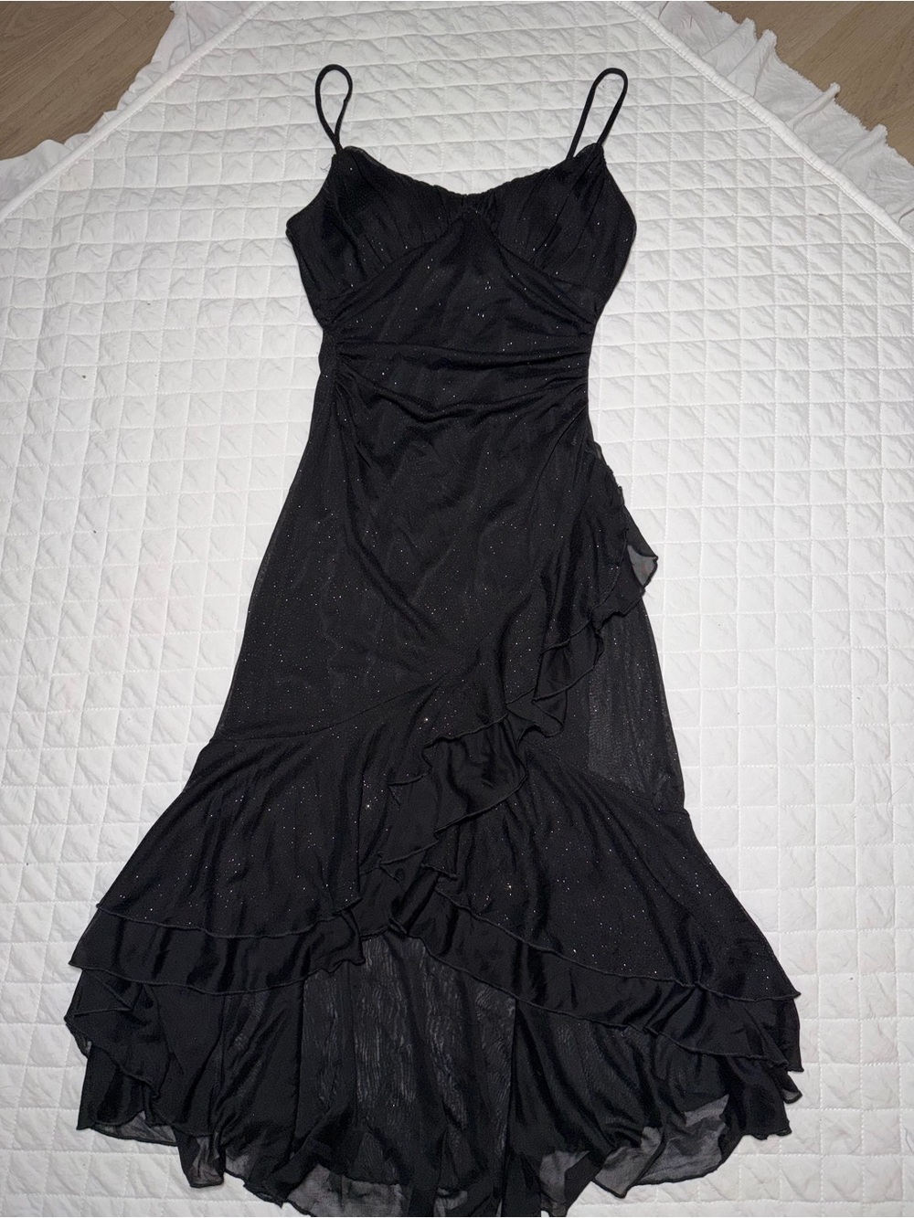 Vintage Fairy Ruffled Spaghetti-Strap Dress